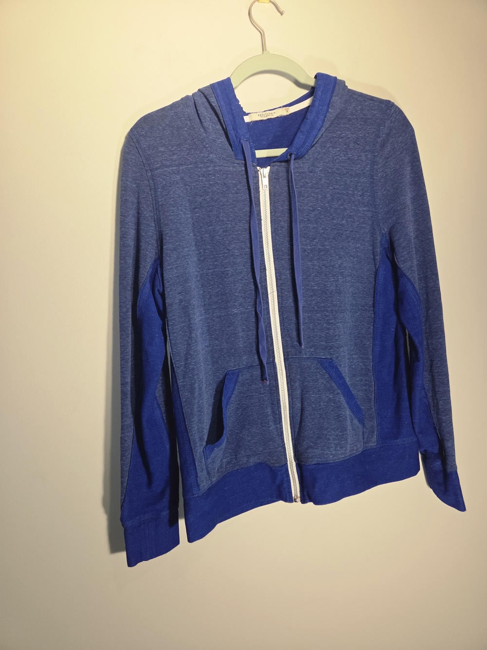 Abbot + Main Venice Beach Women's Full Zip Hoodie Blue Dazzle Knit Jacket Size M
